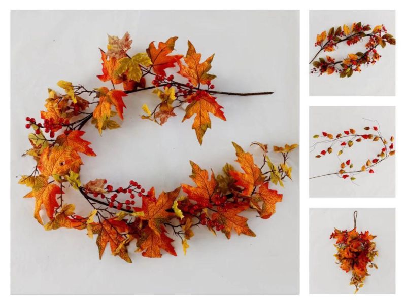 Factory Suppliers Handmade Ornaments Fall Decoration Autumn Wreath