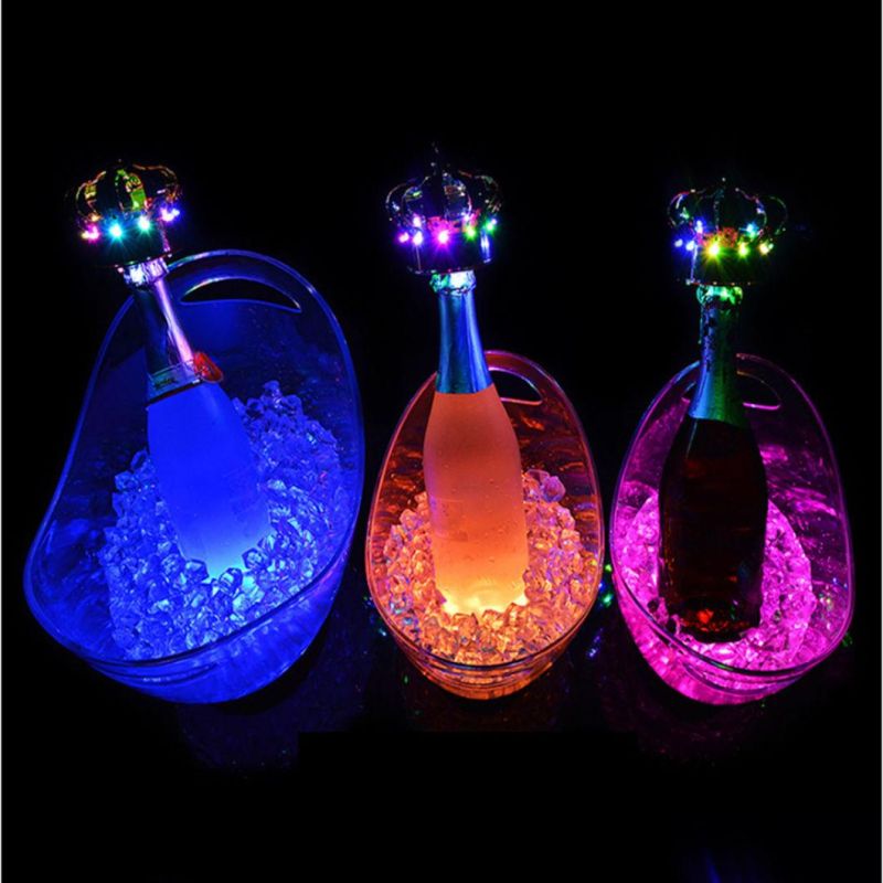 Rechargeable Champagne Acrylic Plastic LED Lighted Illuminated Cooler