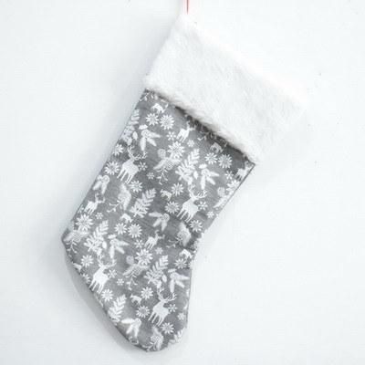New Design Fabric Socks with Printing Christmas Decoration
