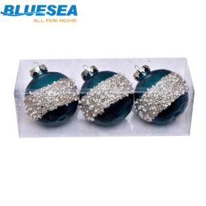 Christmas Decoration 8cm/3PCS Christmas Ball PT Painted Sequins + Pearl Christmas Ball Hollow Ball