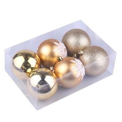 8cm Plastic Christmas Shiny Matte Glitter Ball Assorted Christmas Balls