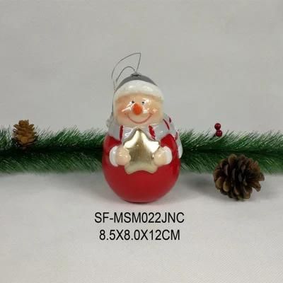 Good Quality Christmas Decoration 85mm Polyfoam Santa with 1 LED Light and Nose