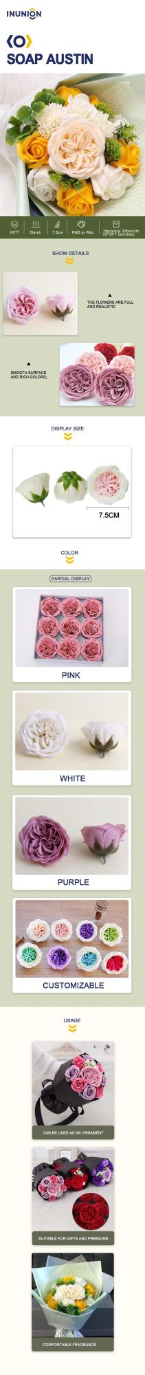 Soap Austin Flower Artificial Flowers Pink Austin Flower for Gift of Mother′ S Day, Valentine′ S Day and Other Holiday