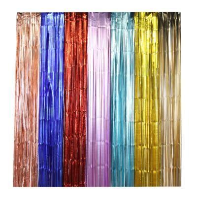 Wholesale 2/3 Meters Colorful Backdrop Foil Curtain for Party Decoration Supplies