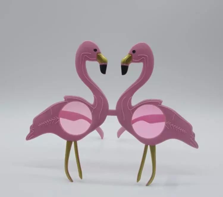 Hawaiian Pink Long-Legged Flamingo Holiday Gift Party Supply Glasses Costumes