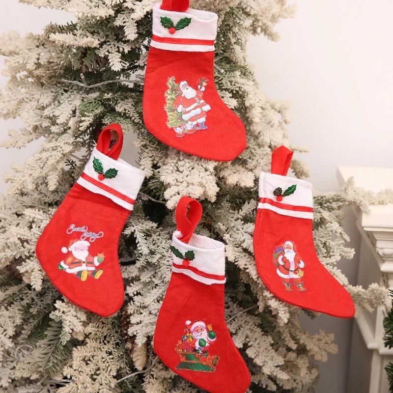 Snowman Deer Pendant Christmas Tree Decoration Christmas Gift Santa Claus Socks Christmas Decoration Socks Children′s Gift Christmas Socks