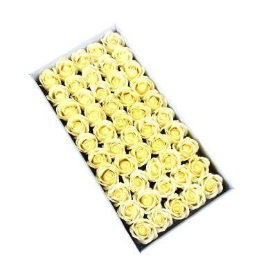 Coshinerose 2021 New Style Scented Yellow Rose Soap Rose Flowers Bulk 50 PCS Christmas and New Year Gift Box