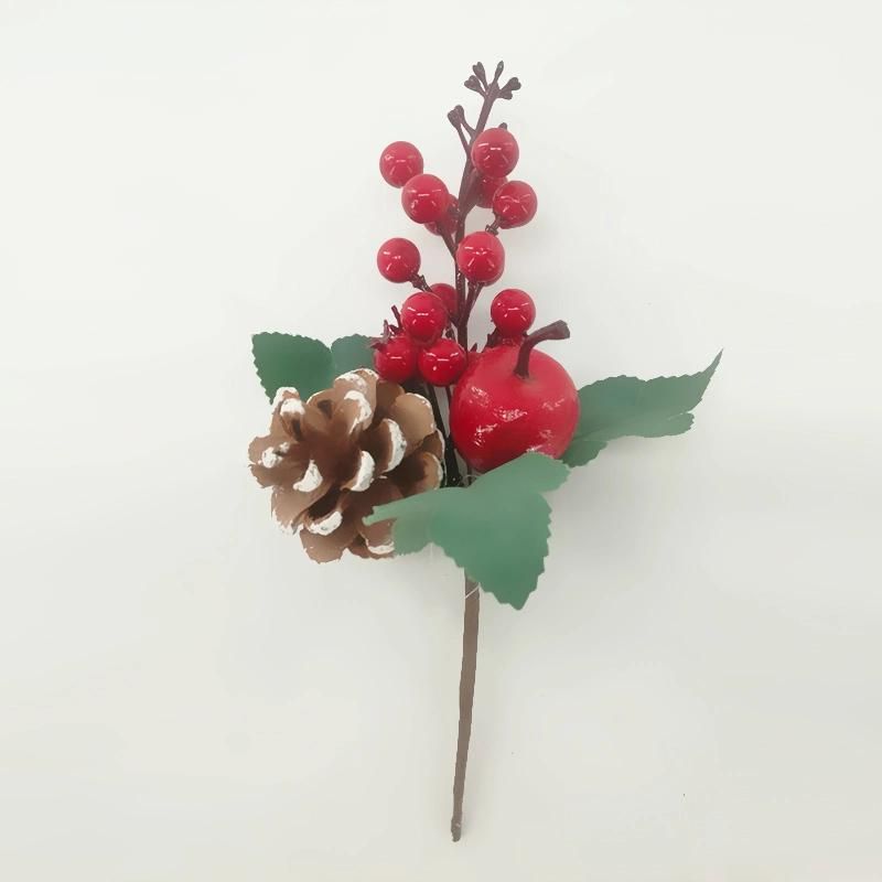 Glitter Powder Leaf Branch Flower Arrangement for Christmas Party Tree Hanging Decoration