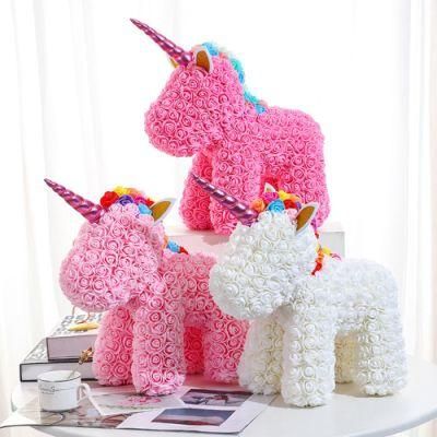 Inunion Artificial Flower Factory Direct Sale Made From Rose Valentines Gift Lovely Foam Unicorn