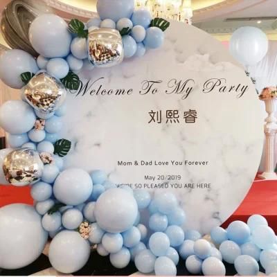 Wedding Birthday Graduation Decoration DIY Outdoor Transparent Latex Blue Circle Balloon Stand Arch New Arrival Large Pastel