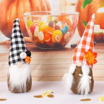 Harvest Festival Decorations Halloween Pumpkin Figurine Faceless Doll Rudolph Dwarf Thanksgiving Decoration