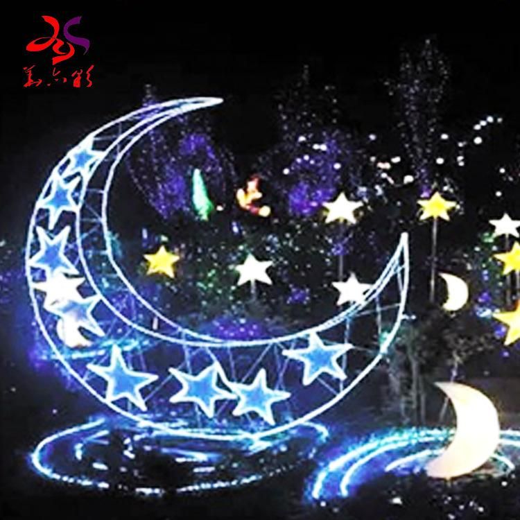 Ramadan Decoration Moon and Star LED Motif Light Holiday Decorate
