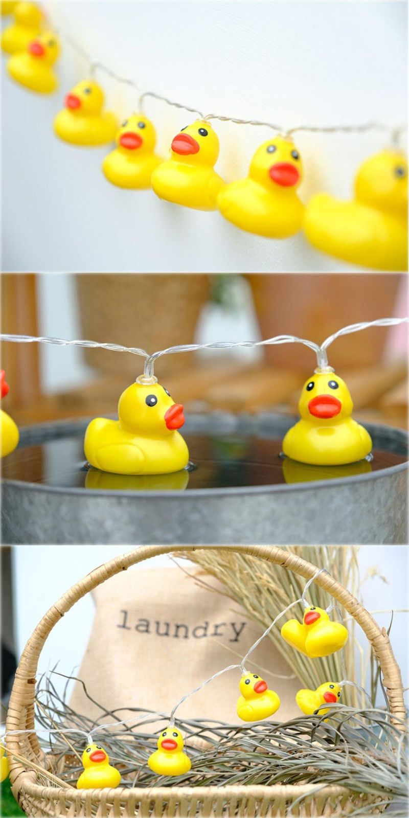 Night Light Lights Decor LED Lamp Kids Bedroom String Duck