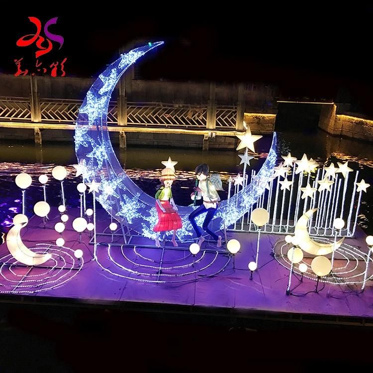 Hot Outdoor Decorations Ramadan Motif Light for Pole Street Decoration