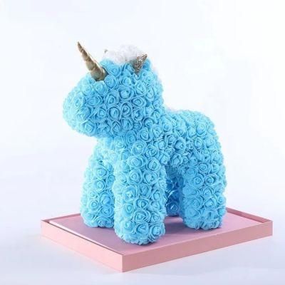Wholesale Bear Rose Factory New Products DIY 40cm Unicorn Rose Teddy Bear for Christmas Valentine Gift