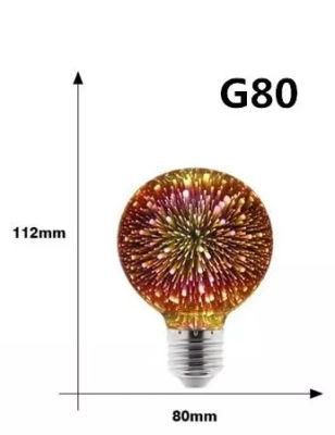 3D Fireworks Galaxy Decorative LED Bulbs with Square Diamond Type 5W 100g Light