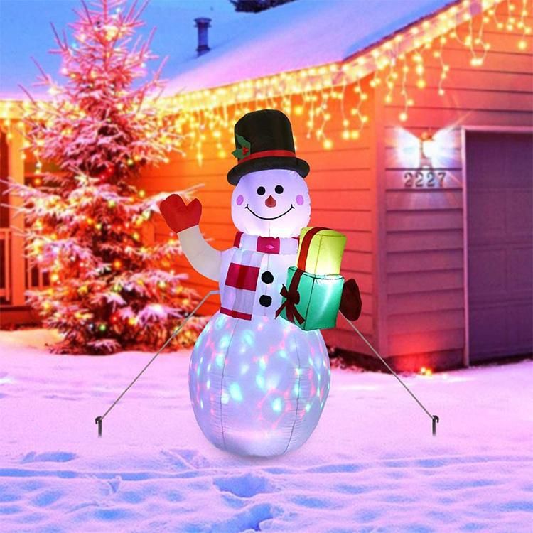 Merry Christmas Colorful LED Lights 5FT High Inflatable Christmas Snowman