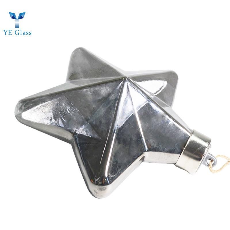 Silver Gray Christmas Star Shape Hanging Christmas Tree Ornament