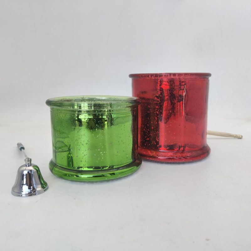 Factory Best Selling Christmas Color Electroplate Candle Jars