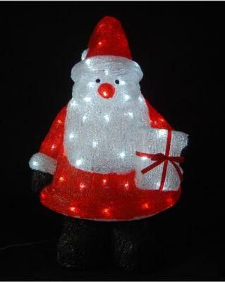 Gift Box Santa Acrylic Christmas Decoration Light with LED
