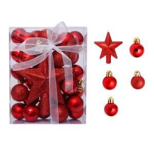 Christmas Decoration 3cm Set of 30 Christmas Ball Tree Top Star Gift Box Set Christmas Tree Pendant Decoration