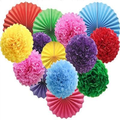 Party Favors Birthday Wedding Decorations Tissue Flowers Poms Rainbow Colorful Hanging Paper Fun