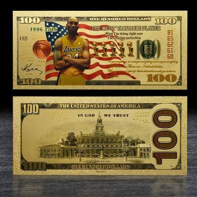 The Superstar Kobe Bryant Souvenir Collection Ticket Foil Money Vivid Plastic Currency Money Gold Foil Banknote