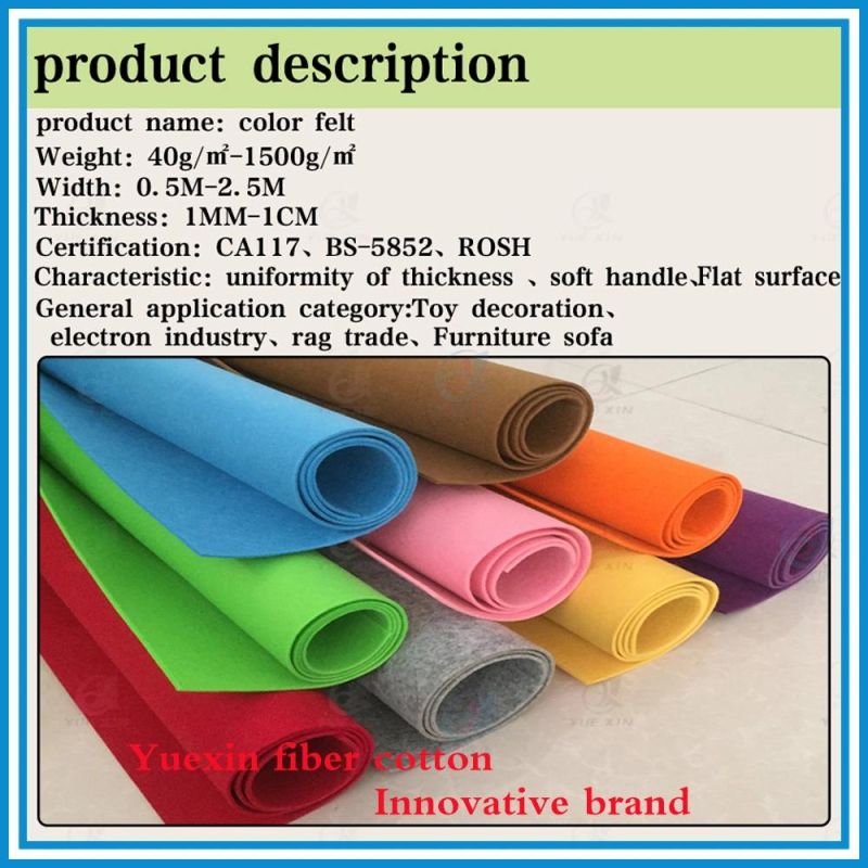 Lowest Price High Quality Polyester Colorful Felt Roll Pieces