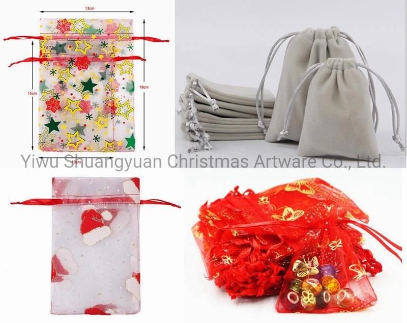 Christmas Silk Gift Bag for Holiday Wedding Party Decoration Supplies Hook Ornament Craft Gifts