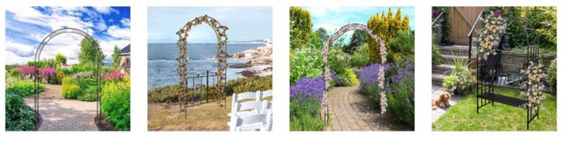 Wholesale High Quality Garden Decoration Flower Shape Iron Rose Garden Arch Metal Pergola Wedding Arch
