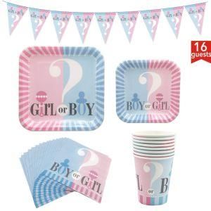 Gender Reveal Party Boy or Girl Baby Shower Birthday Party Tableware