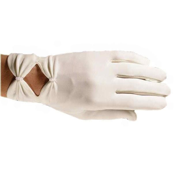Classic Longer Satin Gloves with Ribbon Decoration (JYG-29302)