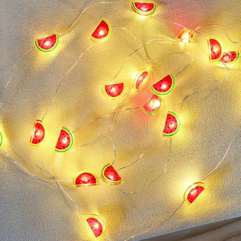 Christmas String Light, LED Light Watermelon Snowman Smiling Face Fairy Hang Bedroom Patio Decoration