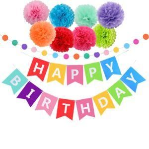 Umiss Paper Bunting POM Poms Summer Christmas Birthday Party Decorations