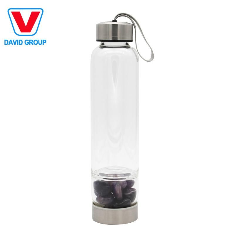 Customized Packing Logo Printing High Quality Natural Crystal Stone Crystal Glass Water Bottle