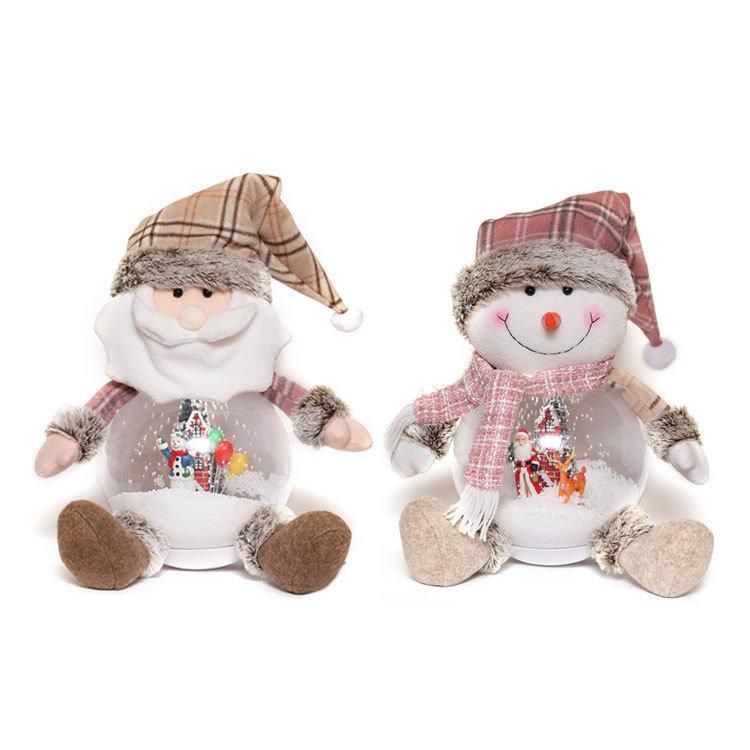 Cross-Border New Christmas Decorations Creative Snow Music Doll Ornaments Santa Claus Snowman Gifts for Girls