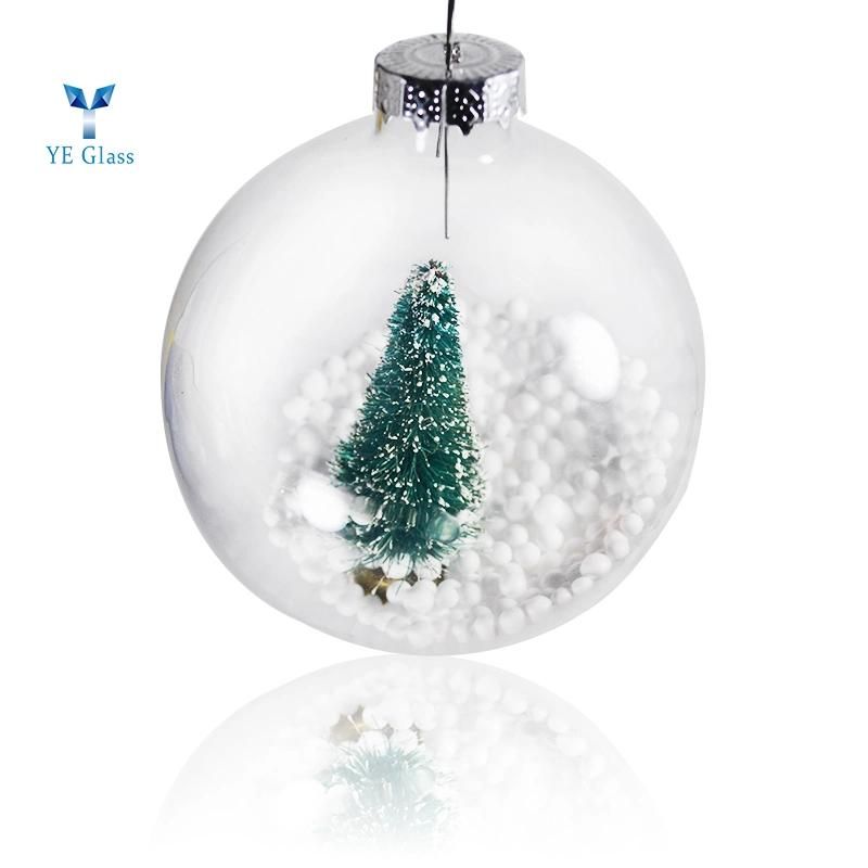 Popular Transparent Bauble Christmas Ornaments Glass Ball