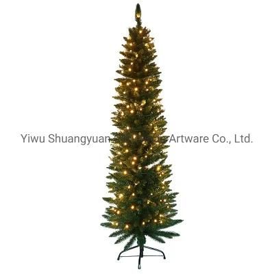 Prelit Green PVC Pencil Tree with Warm White LED