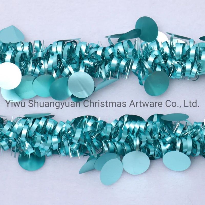 Colorful Christmas Decoration Bar Tops Ribbon Garland Christmas Tree Ornaments White Dark Green Vine Tinsel Party