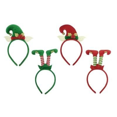 BSCI Wholesale Custom Felt Christmas Elf Cute Headband Hairband Kids