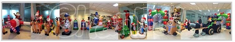 Christmas Season Inflatable Santa Train with Penguin Light up Decorations for Outdoor