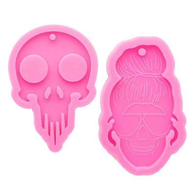 Custom DIY Halloween Skull Making Keychain Pendant Epoxy Jewelry Casting Silicone Molds