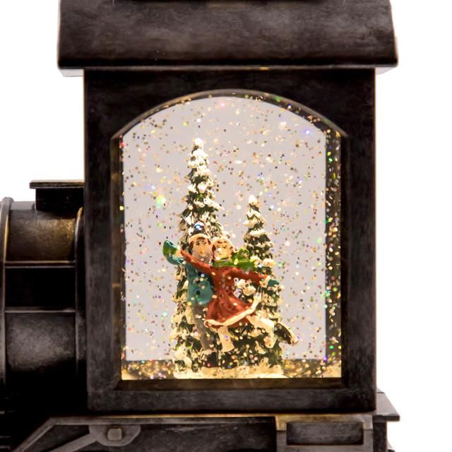 New Design Decorative Music Lantern Water Globe Resin Christmas Train Decoration