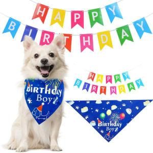 Pet Birthday Triangle Scarf Happy Birthday Banner Party Decoration Props