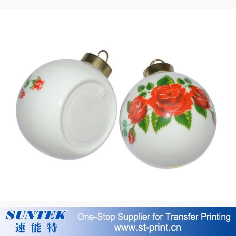 Blank Sublimation Christmas Bauble Christmas White Ceramic Ornament