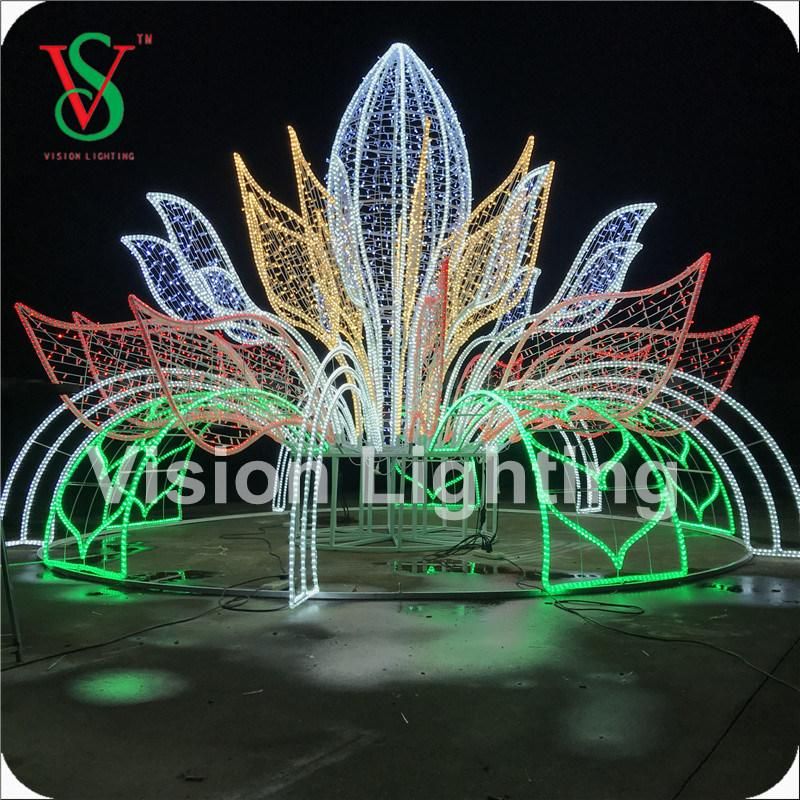 3D Outdoor Christmas Decorations Sculpture LED Rope Fountain Motif Light