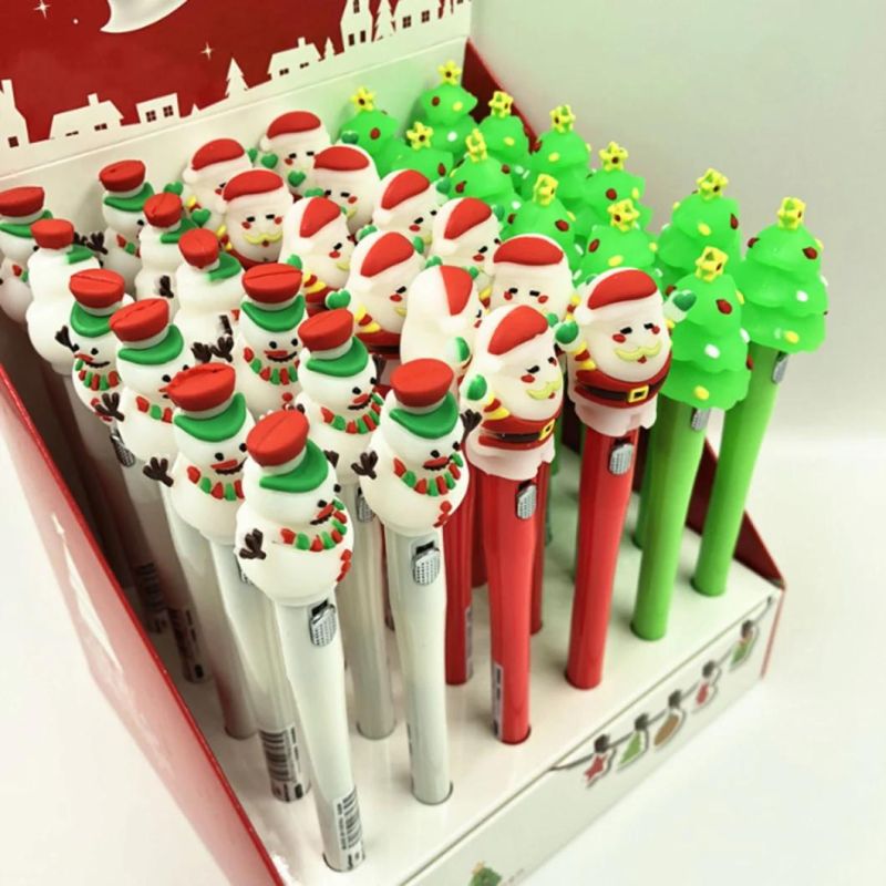 Christmas Santa Claus/Christmas Tree/Snowman Light-up Pen Kid′ S Pen Gift