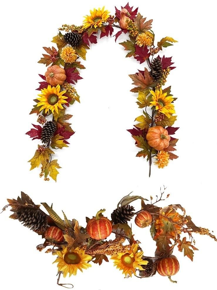 Autumn Leaves Garland Artificial Fall Maple Leaf Vine Foliage Garden Decoration