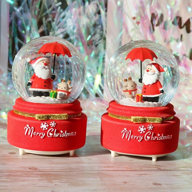 Popular Christmas Crystal Ball Music Box for Promotion