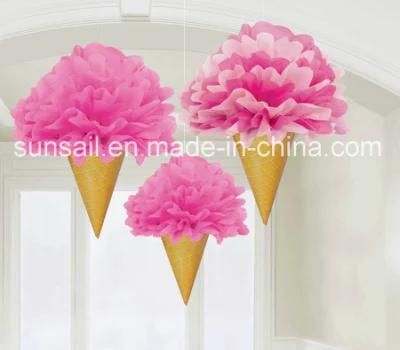 Paper Tissue Ice Cream Cone Decorations